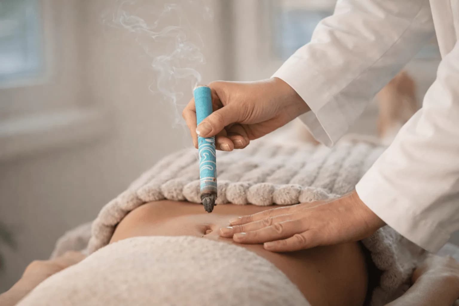Séance de moxibustion